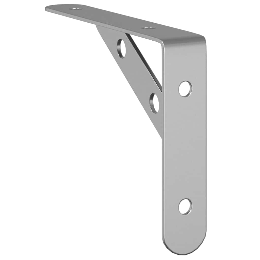 vidaXL Supports d'étagère 4 pcs 15x2,5x11,5 cm Argenté Acier inoxydable
