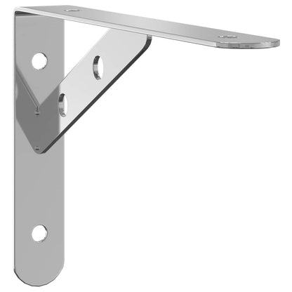 vidaXL Supports d'étagère 4 pcs 20x2,5x14 cm Argent Acier inoxydable