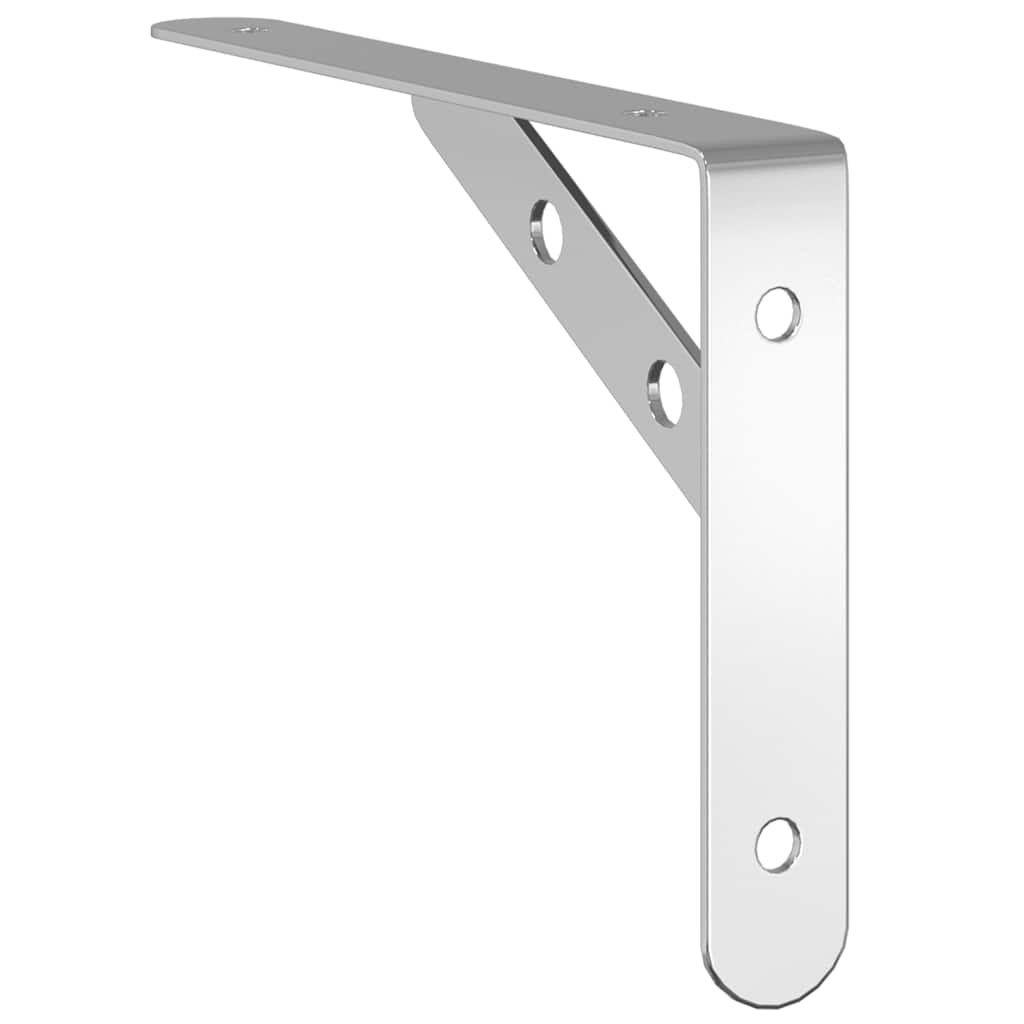 vidaXL Supports d'étagère 4 pcs 20x2,5x14 cm Argent Acier inoxydable