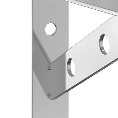 vidaXL Supports d'étagère 4 pcs 20x2,5x14 cm Argent Acier inoxydable