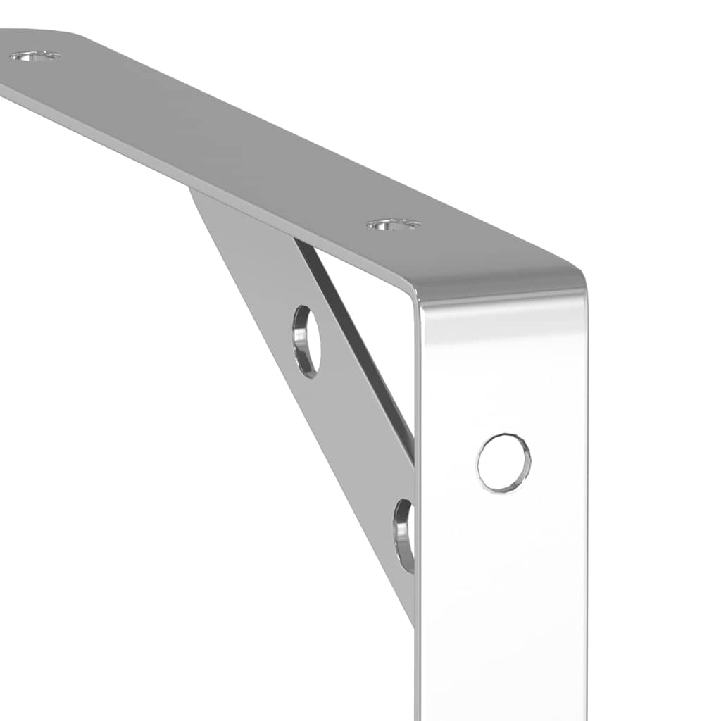 vidaXL Supports d'étagère 4 pcs 20x2,5x14 cm Argent Acier inoxydable