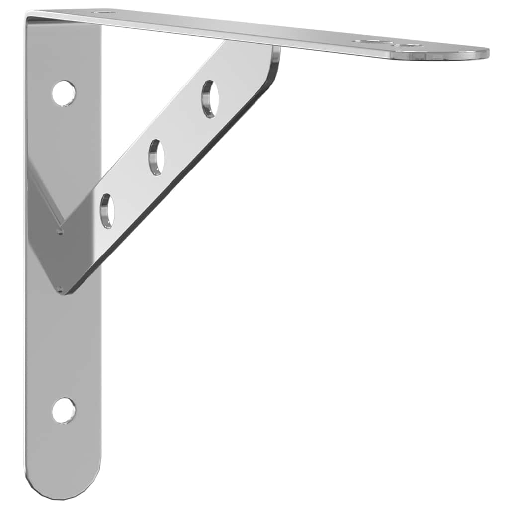 vidaXL Regalträger 4 Stk. 23,5x2,5x15,5 cm Silbern Edelstahl