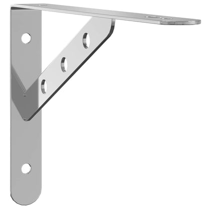vidaXL Regalträger 4 Stk. 23,5x2,5x15,5 cm Silbern Edelstahl