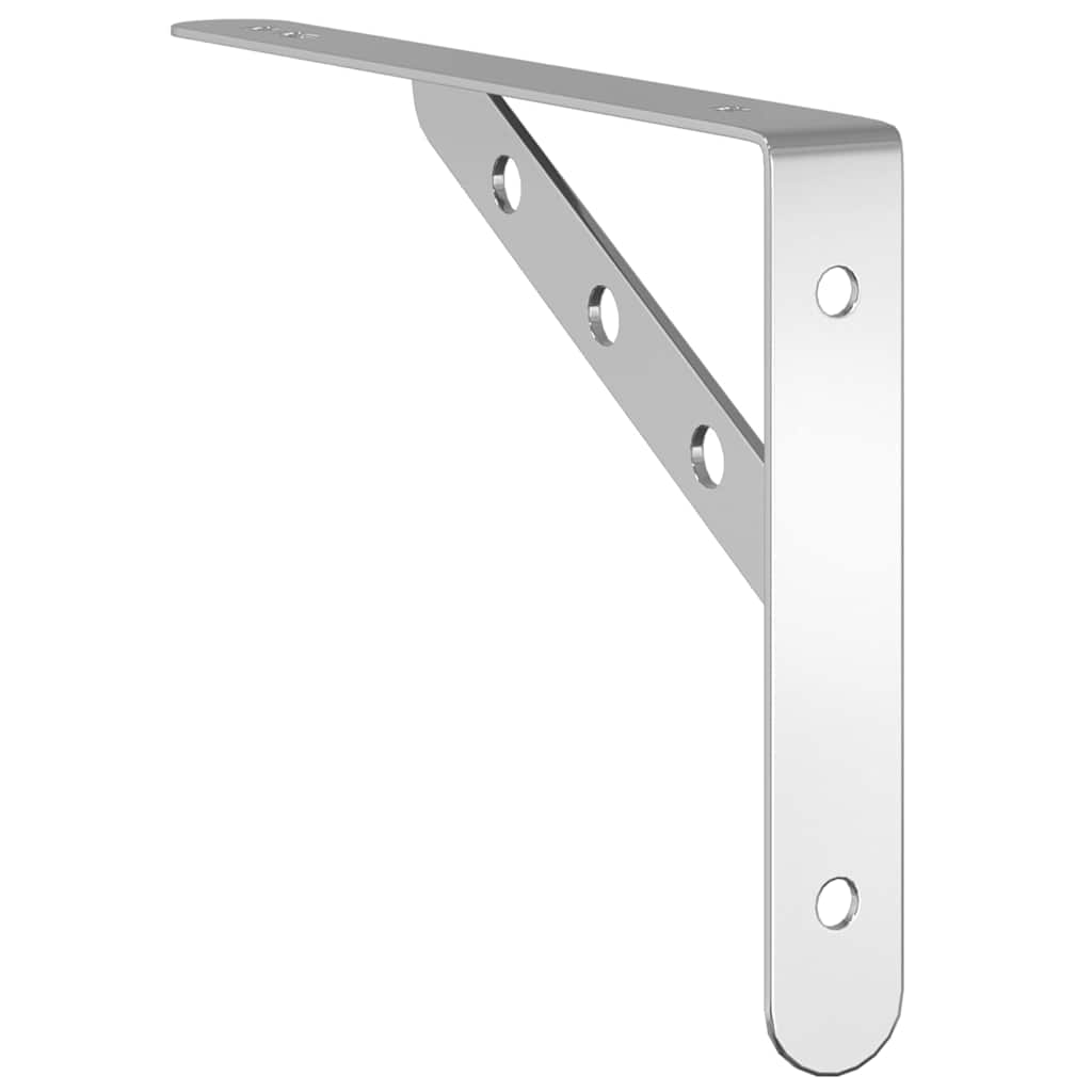 vidaXL Regalträger 4 Stk. 23,5x2,5x15,5 cm Silbern Edelstahl