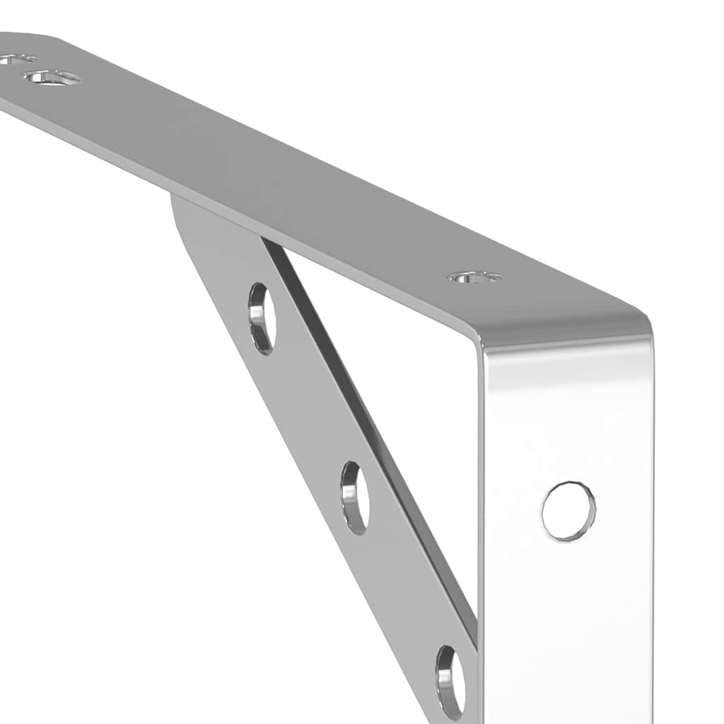 vidaXL Regalträger 4 Stk. 23,5x2,5x15,5 cm Silbern Edelstahl