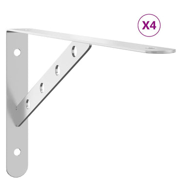 vidaXL Regalträger 4 Stk. 30x2,5x15,5 cm Silbern Edelstahl