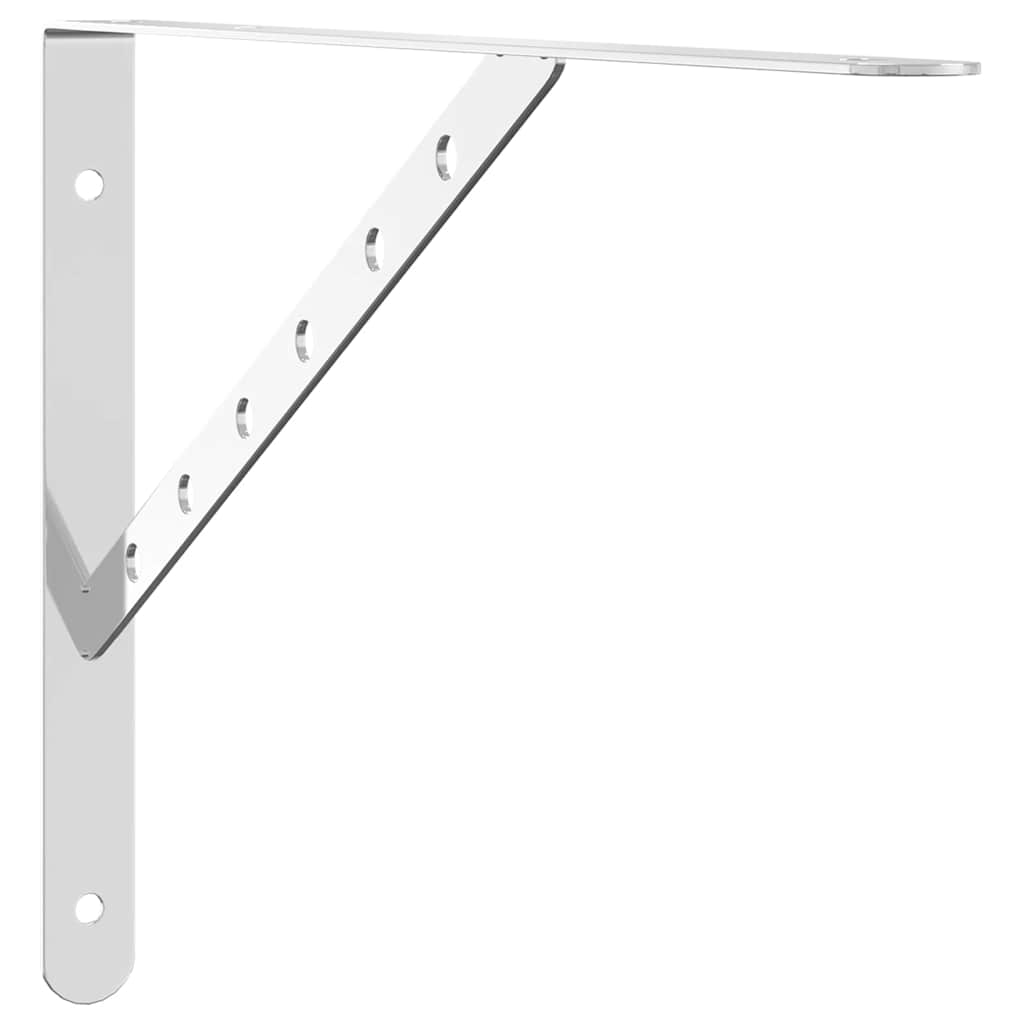 vidaXL Supports d'étagère 4 pcs 40x2,5x25 cm Argent Acier inoxydable