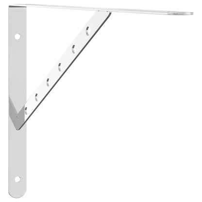 vidaXL Supports d'étagère 4 pcs 40x2,5x25 cm Argent Acier inoxydable