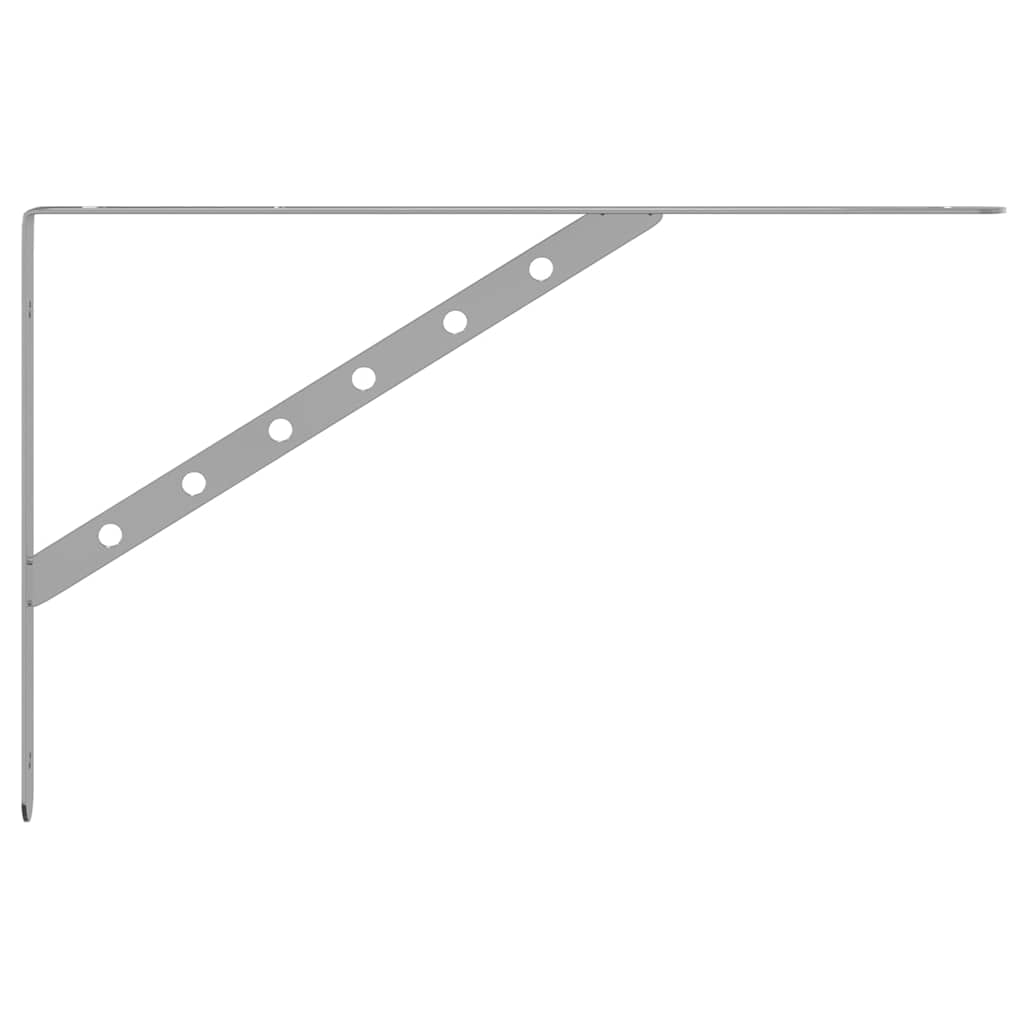 vidaXL Supports d'étagère 4 pcs 40x2,5x25 cm Argent Acier inoxydable