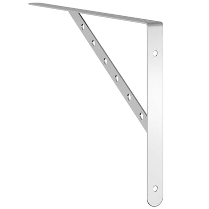 vidaXL Supports d'étagère 4 pcs 40x2,5x25 cm Argent Acier inoxydable
