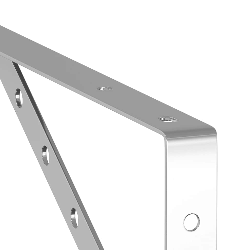 vidaXL Supports d'étagère 4 pcs 40x2,5x25 cm Argent Acier inoxydable