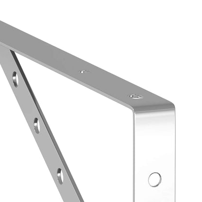 vidaXL Supports d'étagère 4 pcs 40x2,5x25 cm Argent Acier inoxydable