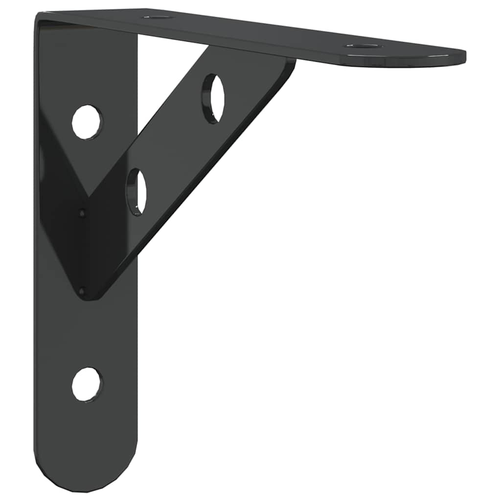 vidaXL Supports d'étagère 4 pcs 15x2,5x11,5 cm Noir Acier inoxydable