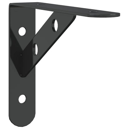 vidaXL Supports d'étagère 4 pcs 15x2,5x11,5 cm Noir Acier inoxydable