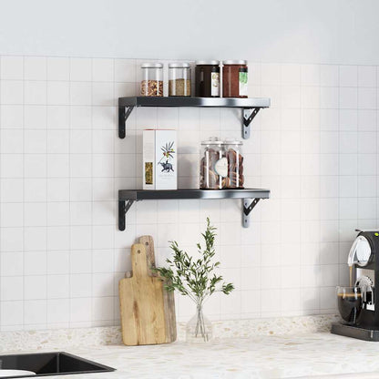vidaXL Supports d'étagère 4 pcs 15x2,5x11,5 cm Noir Acier inoxydable