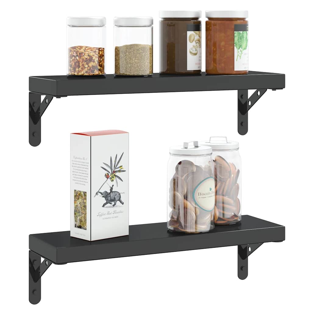 vidaXL Supports d'étagère 4 pcs 15x2,5x11,5 cm Noir Acier inoxydable