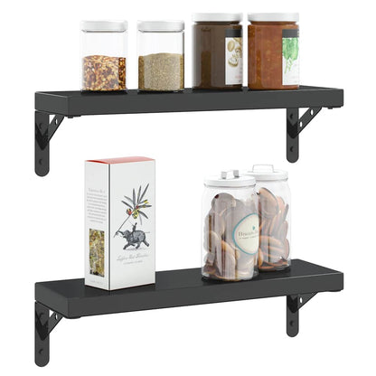 vidaXL Supports d'étagère 4 pcs 15x2,5x11,5 cm Noir Acier inoxydable