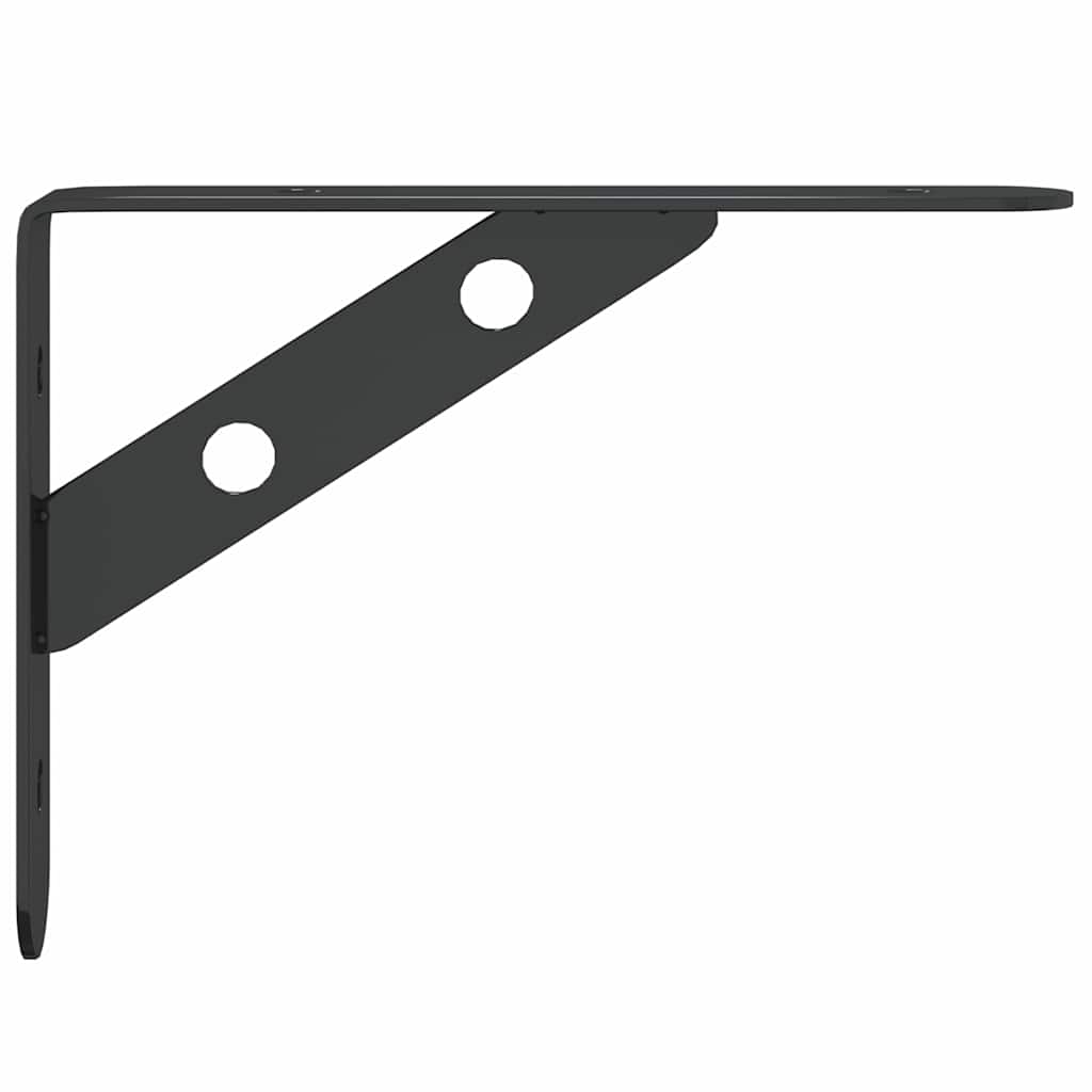 vidaXL Supports d'étagère 4 pcs 15x2,5x11,5 cm Noir Acier inoxydable