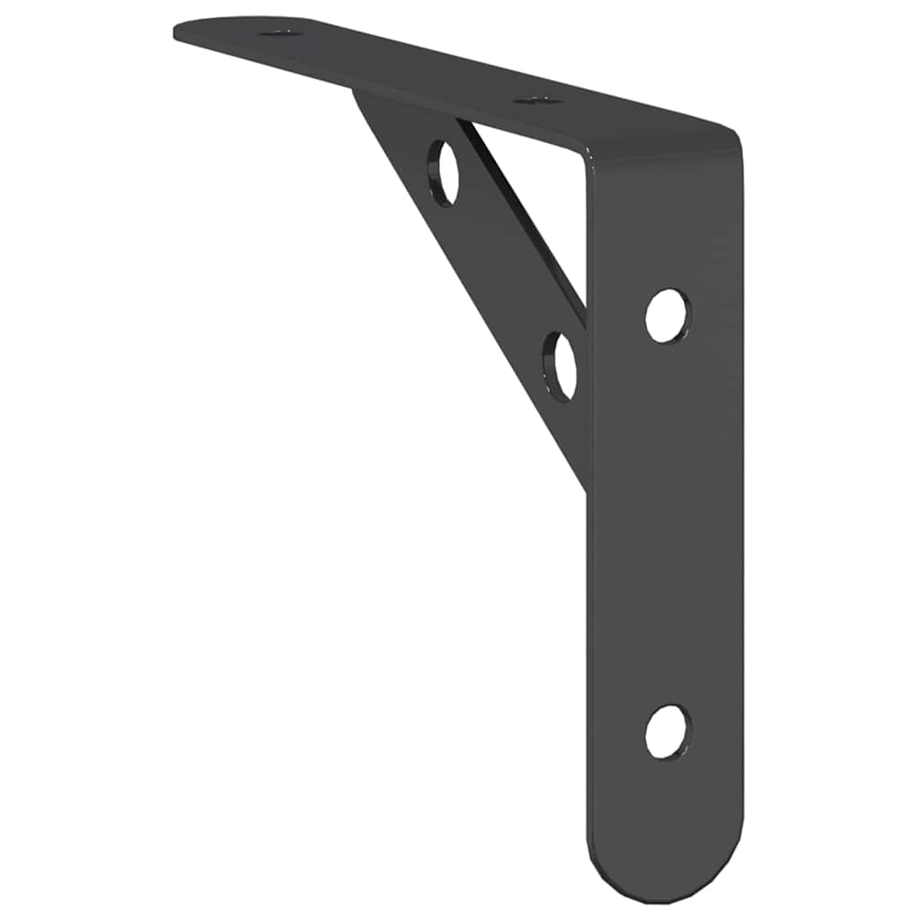 vidaXL Supports d'étagère 4 pcs 15x2,5x11,5 cm Noir Acier inoxydable