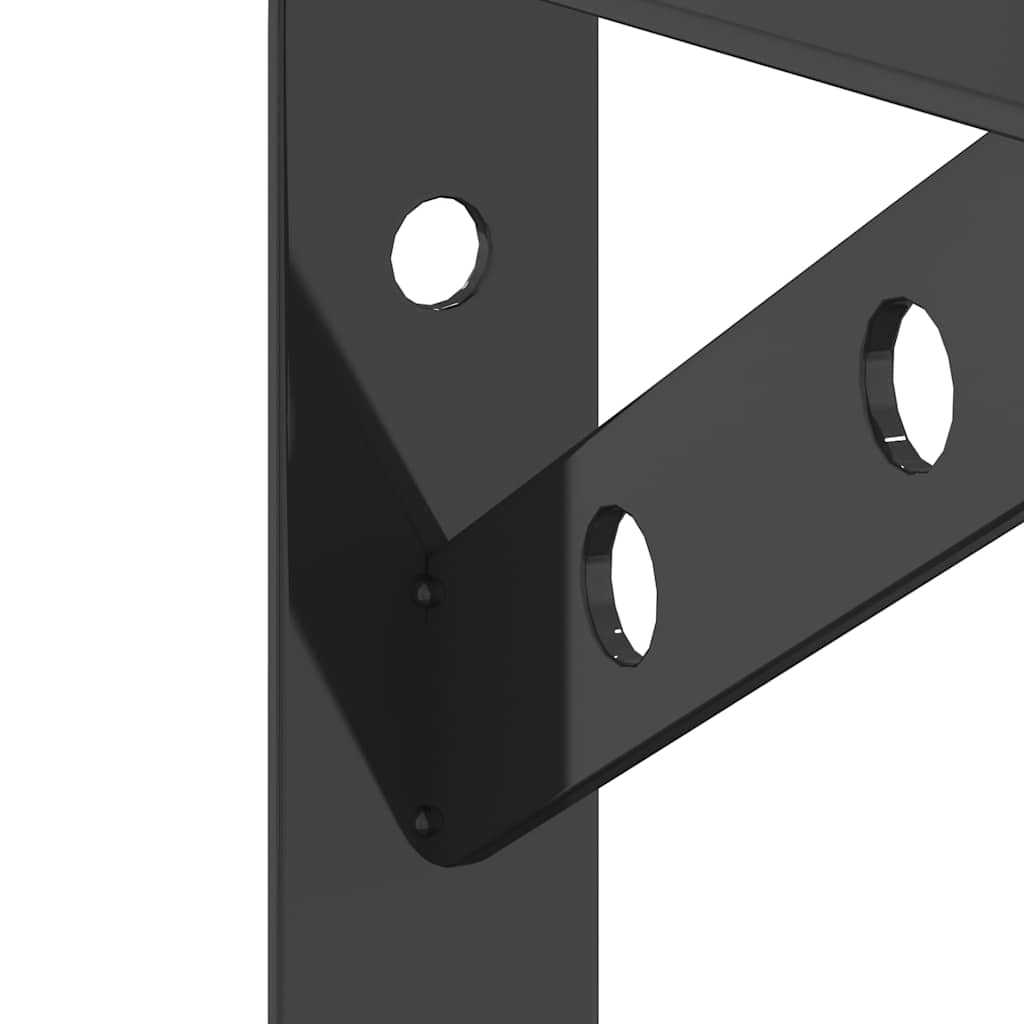 vidaXL Supports d'étagère 4 pcs 15x2,5x11,5 cm Noir Acier inoxydable
