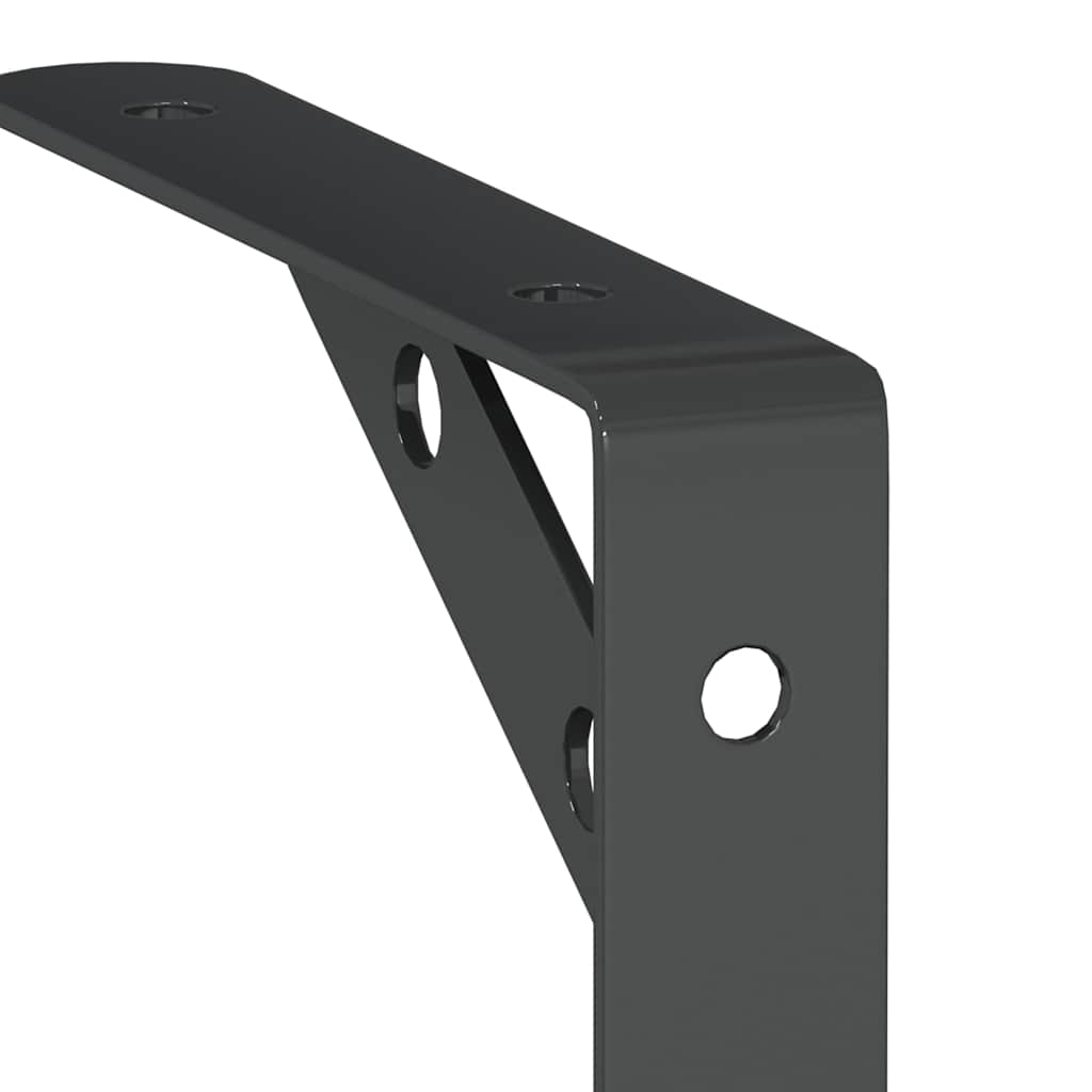 vidaXL Supports d'étagère 4 pcs 15x2,5x11,5 cm Noir Acier inoxydable