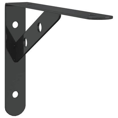 vidaXL Supports d'étagère 4 pcs 20x2,5x14 cm Noir Acier inoxydable