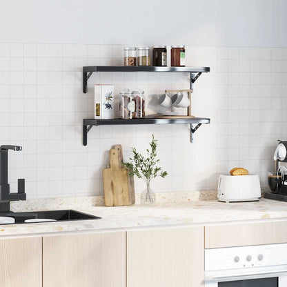 vidaXL Supports d'étagère 4 pcs 20x2,5x14 cm Noir Acier inoxydable