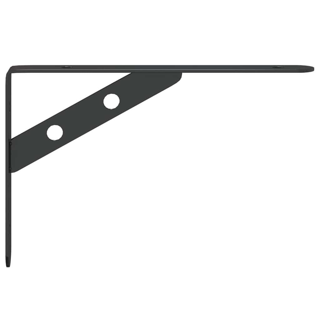 vidaXL Supports d'étagère 4 pcs 20x2,5x14 cm Noir Acier inoxydable