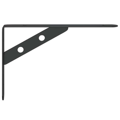 vidaXL Supports d'étagère 4 pcs 20x2,5x14 cm Noir Acier inoxydable