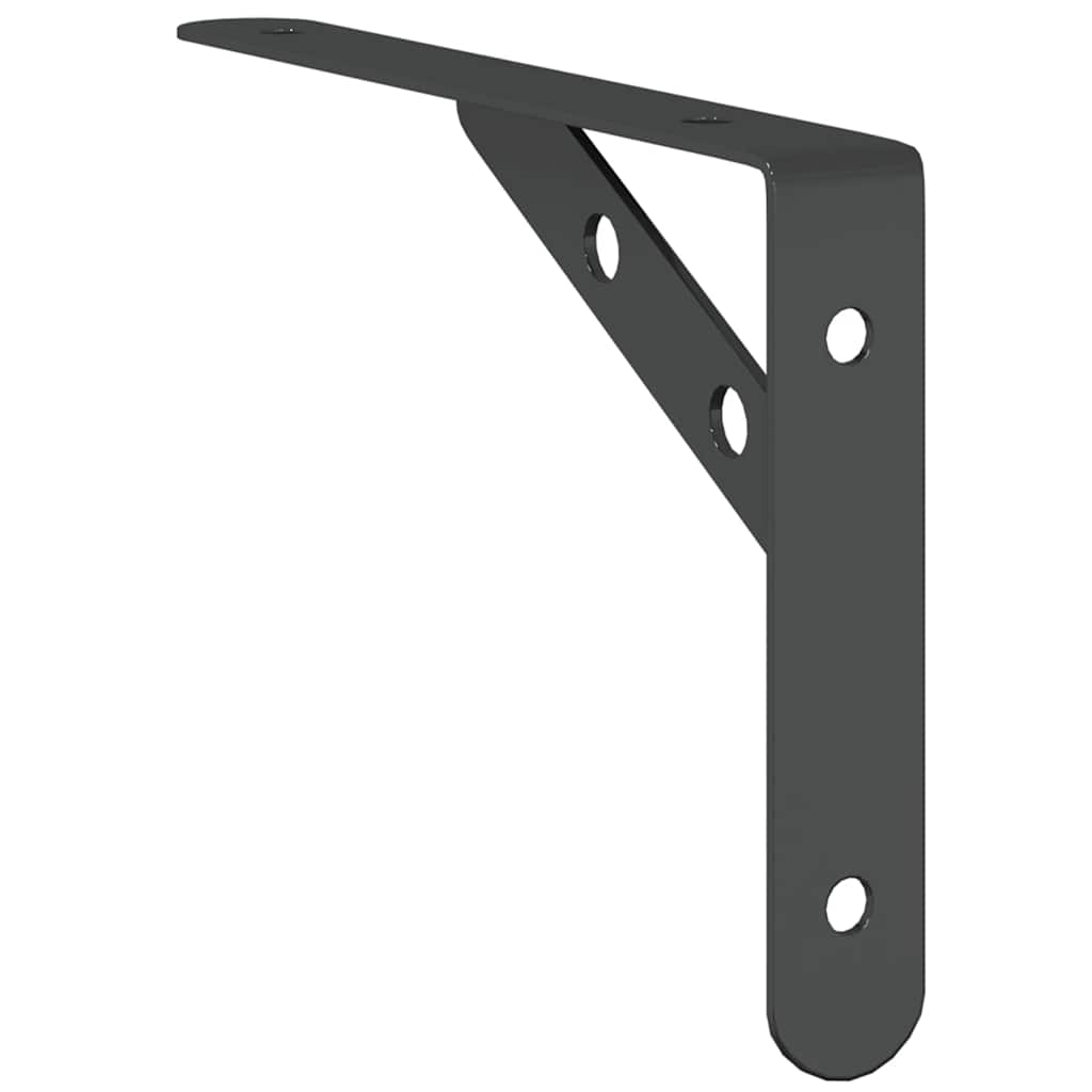 vidaXL Supports d'étagère 4 pcs 20x2,5x14 cm Noir Acier inoxydable