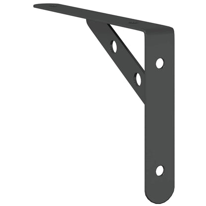vidaXL Supports d'étagère 4 pcs 20x2,5x14 cm Noir Acier inoxydable