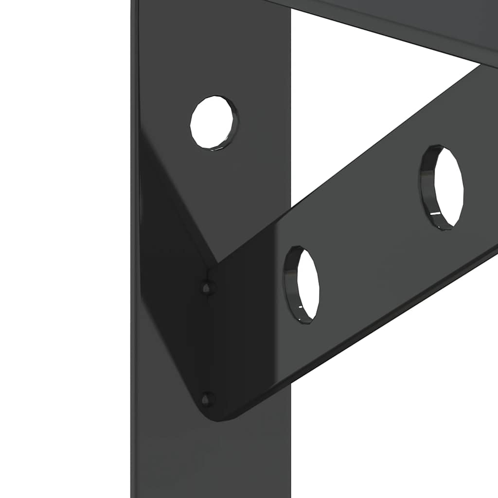 vidaXL Supports d'étagère 4 pcs 20x2,5x14 cm Noir Acier inoxydable