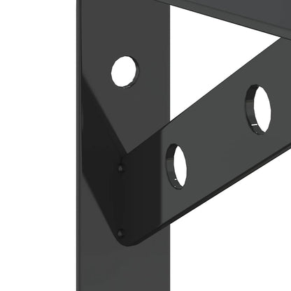 vidaXL Supports d'étagère 4 pcs 20x2,5x14 cm Noir Acier inoxydable