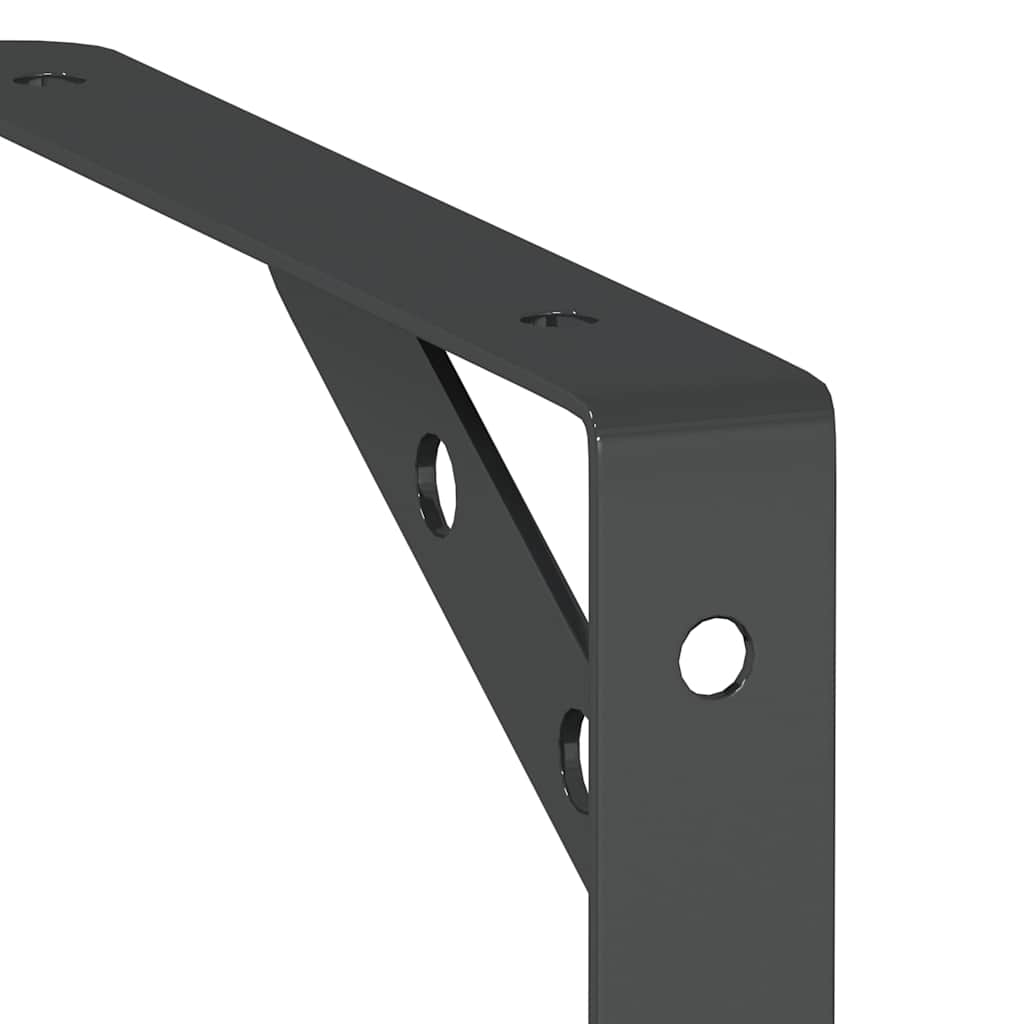 vidaXL Supports d'étagère 4 pcs 20x2,5x14 cm Noir Acier inoxydable