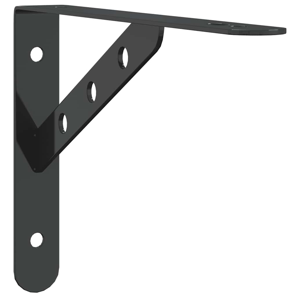 vidaXL Supports d'étagère 4 pcs 23,5x2,5x15,5 cm Noir Acier inoxydable