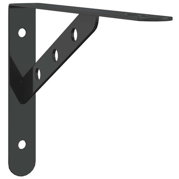 vidaXL Supports d'étagère 4 pcs 23,5x2,5x15,5 cm Noir Acier inoxydable