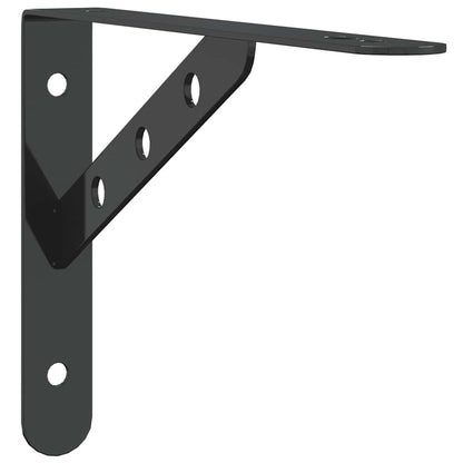 vidaXL Supports d'étagère 4 pcs 23,5x2,5x15,5 cm Noir Acier inoxydable
