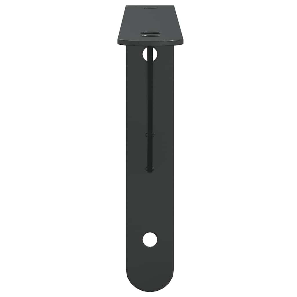 vidaXL Supports d'étagère 4 pcs 23,5x2,5x15,5 cm Noir Acier inoxydable
