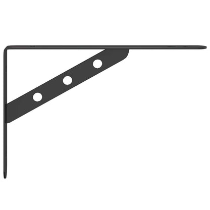 vidaXL Supports d'étagère 4 pcs 23,5x2,5x15,5 cm Noir Acier inoxydable