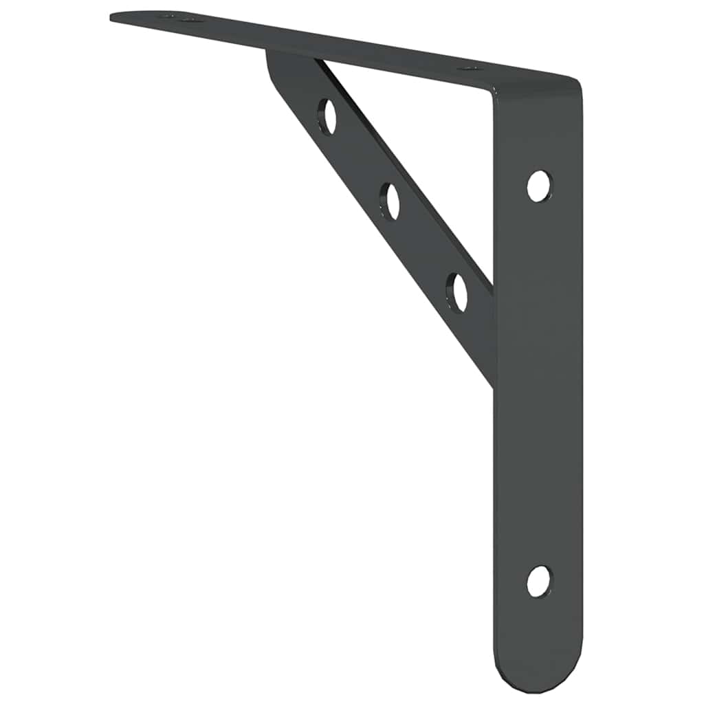vidaXL Supports d'étagère 4 pcs 23,5x2,5x15,5 cm Noir Acier inoxydable
