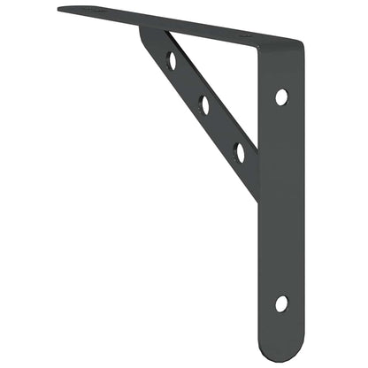 vidaXL Supports d'étagère 4 pcs 23,5x2,5x15,5 cm Noir Acier inoxydable