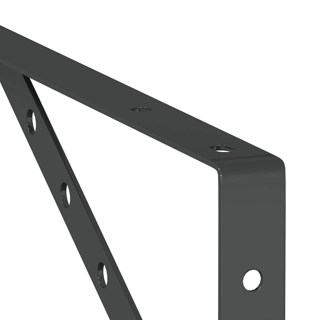 vidaXL Supports d'étagère 4 pcs 23,5x2,5x15,5 cm Noir Acier inoxydable