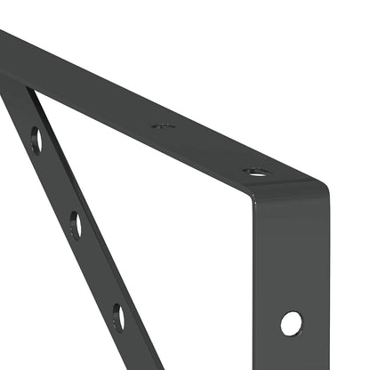 vidaXL Supports d'étagère 4 pcs 23,5x2,5x15,5 cm Noir Acier inoxydable