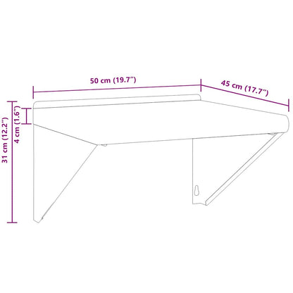 vidaXL Supports d'étagère 4 pcs 23,5x2,5x15,5 cm Noir Acier inoxydable