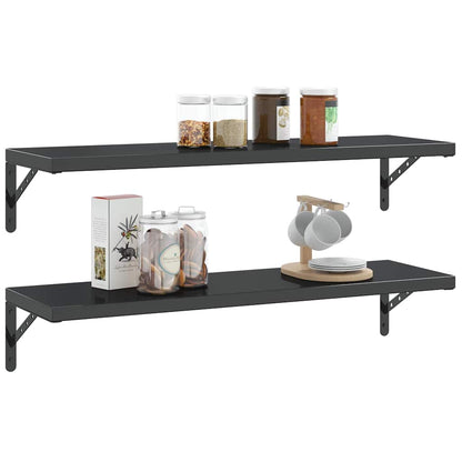 vidaXL Regalträger 4 Stk. 30x2,5x15,5 cm Schwarz Edelstahl