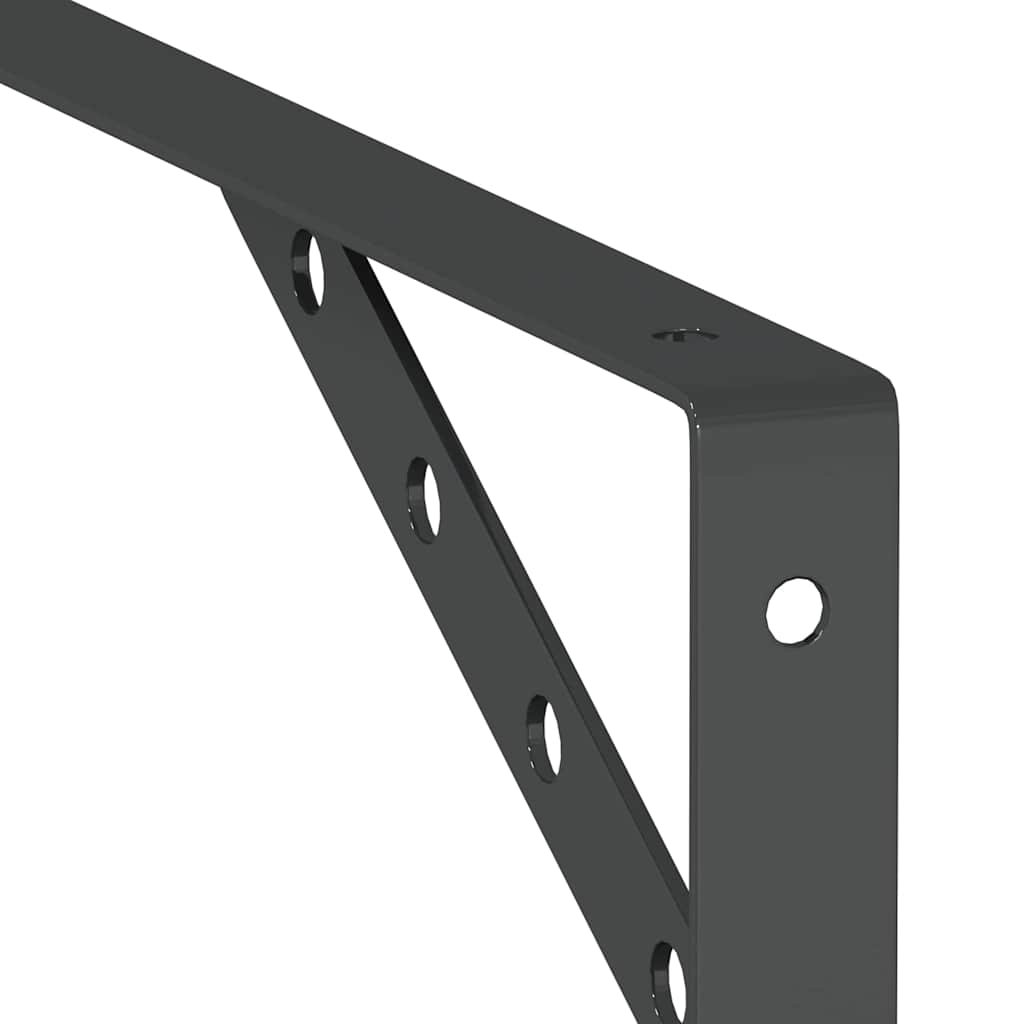 vidaXL Regalträger 4 Stk. 30x2,5x15,5 cm Schwarz Edelstahl