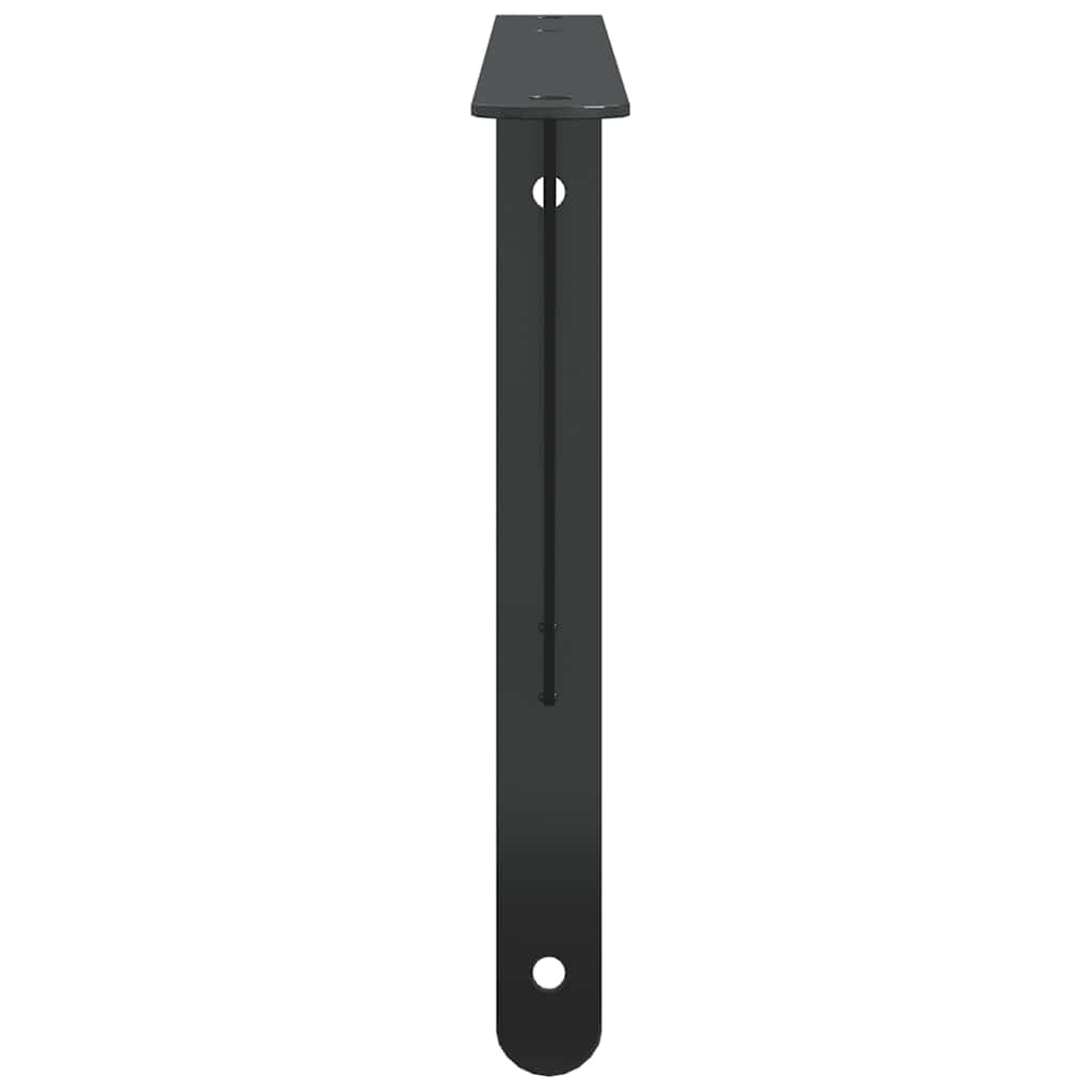 vidaXL Supports d'étagère 4 pcs 40x2,5x25 cm Noir Acier inoxydable