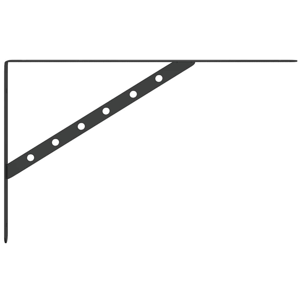 vidaXL Supports d'étagère 4 pcs 40x2,5x25 cm Noir Acier inoxydable