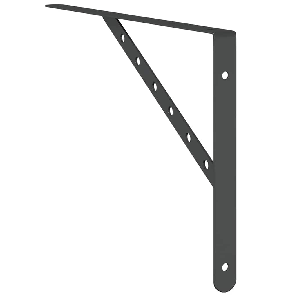vidaXL Supports d'étagère 4 pcs 40x2,5x25 cm Noir Acier inoxydable
