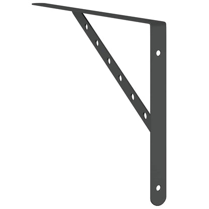 vidaXL Supports d'étagère 4 pcs 40x2,5x25 cm Noir Acier inoxydable